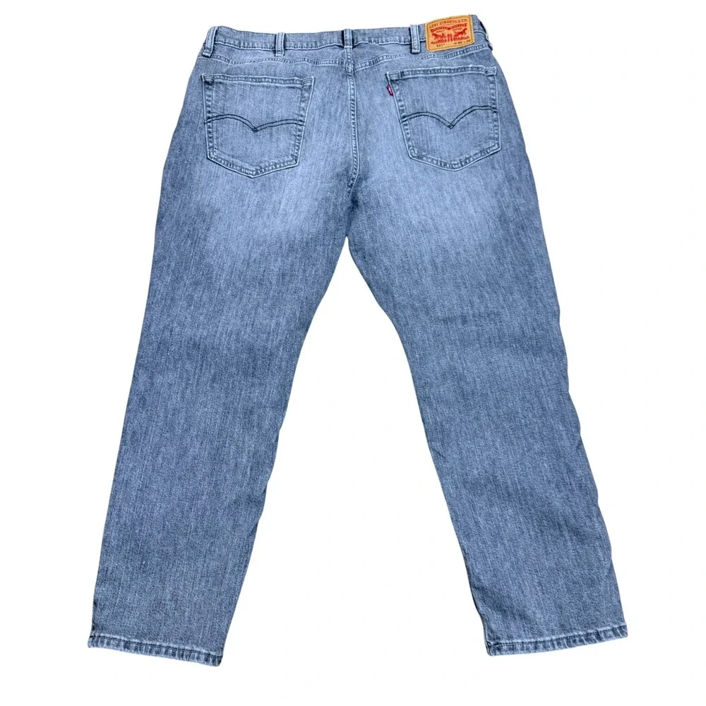 Levis 531 Mens Grey Athletic Slim Distressed Denim‎ Jeans 40x30 S51077 NXBD